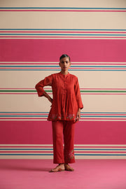 Blush Wood Cord Set - Red