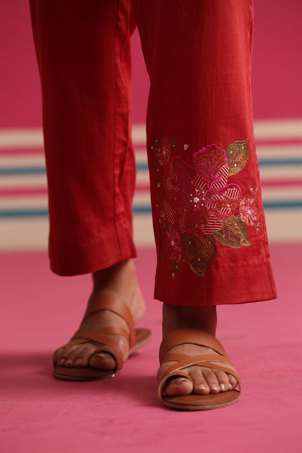 Blush Wood Cord Set - Red