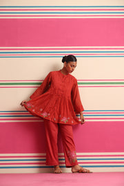 Blush Wood Cord Set - Red