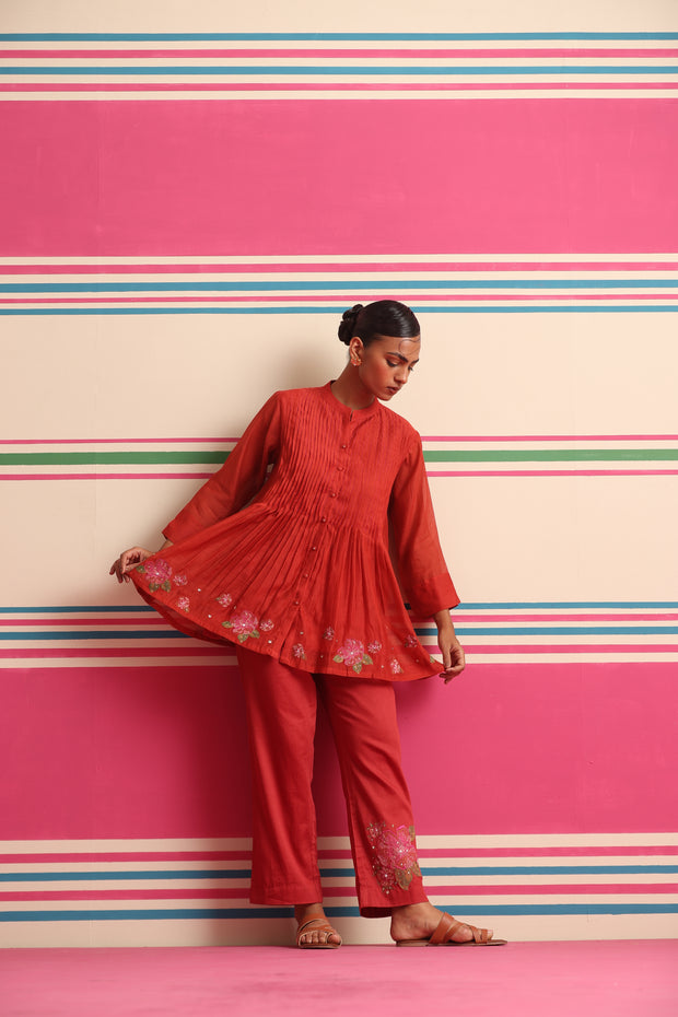 Blush Wood Cord Set - Red