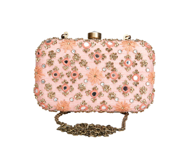 Peech mirrorwork clutch