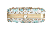 Ice blue mirrorwork clutch