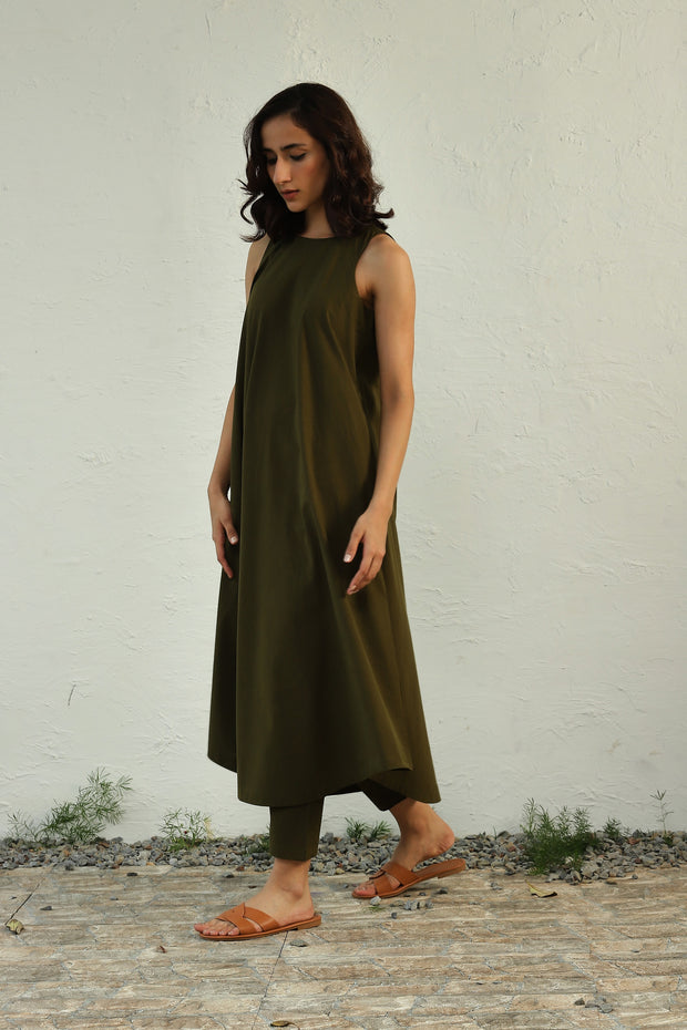 Earthy Green halter dress