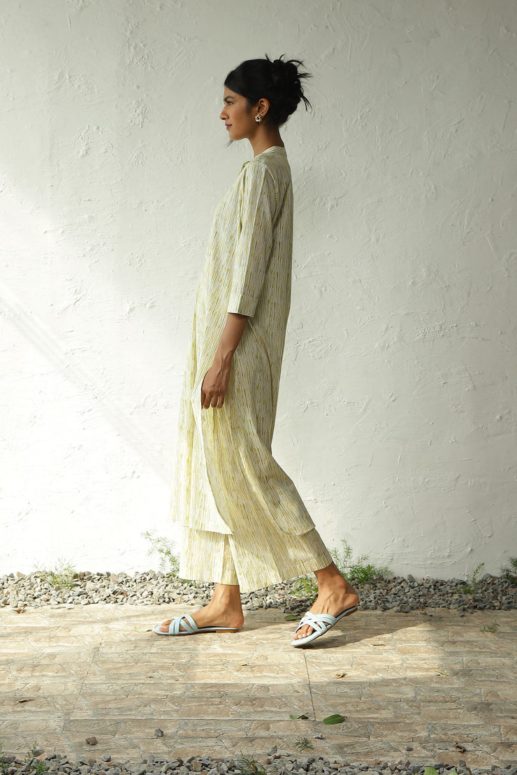 Macaroon long Kurta/ sweet corn kurta set