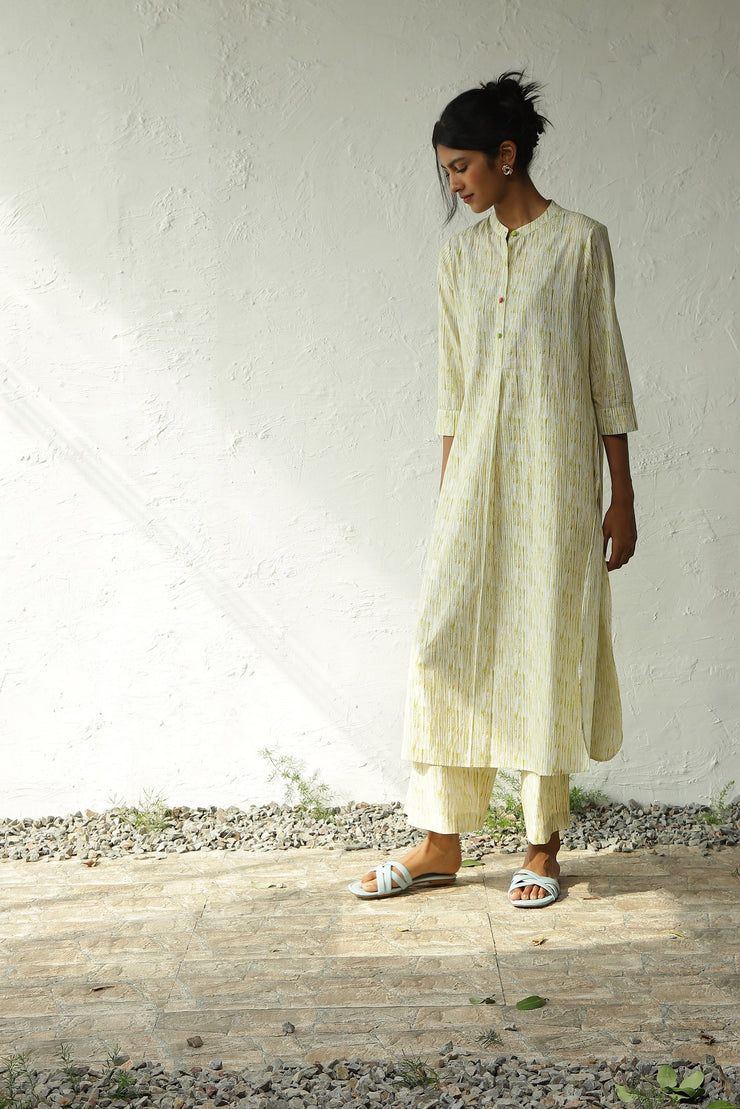 Macaroon long Kurta/ sweet corn kurta set