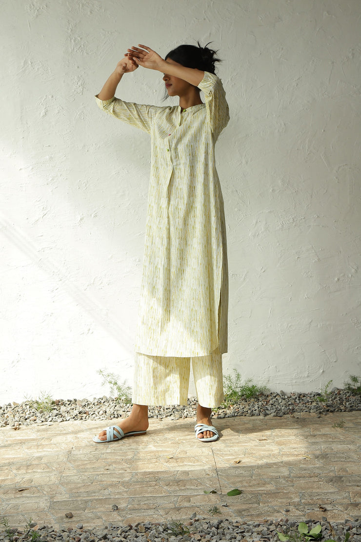 Macaroon long Kurta/ sweet corn kurta set