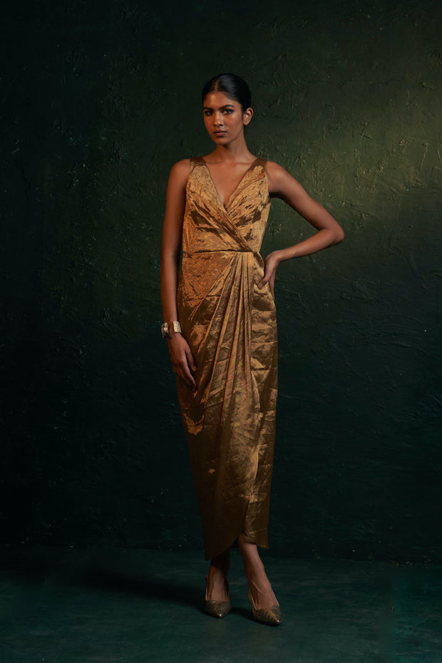 Midas Gold Tissue Dress & Jacket - Set of 2