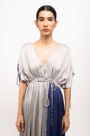 Grey-Blue Angrakha Dress