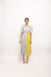 Grey-Neon Angrakha Dress