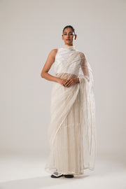 luxury with our white silk organza Saree