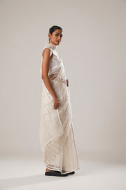 luxury with our white silk organza Saree