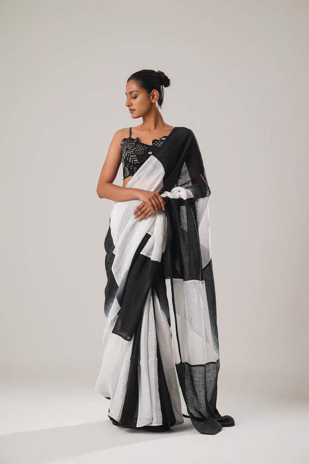 Ombre Check Saree