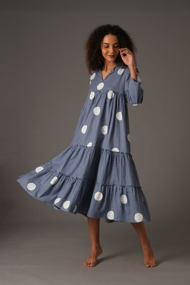 Powder Blue polka frill dress