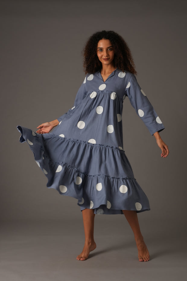 Powder Blue polka frill dress