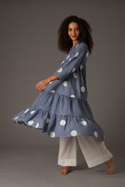 Powder Blue polka frill dress Co-ord