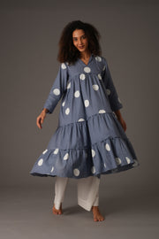 Powder Blue polka frill dress Co-ord