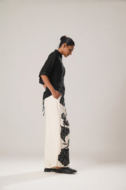 Black Shirt and White Pant Co-Ord Set