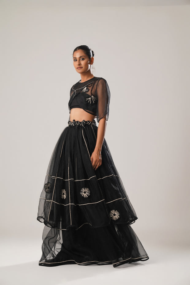 Double-Layered Silk Organza Skirt