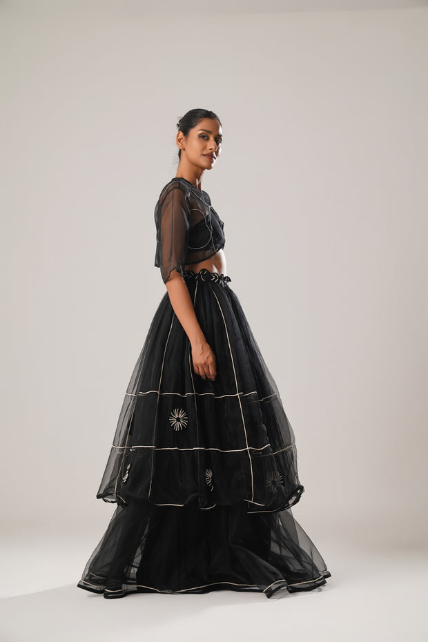 Double-Layered Silk Organza Skirt