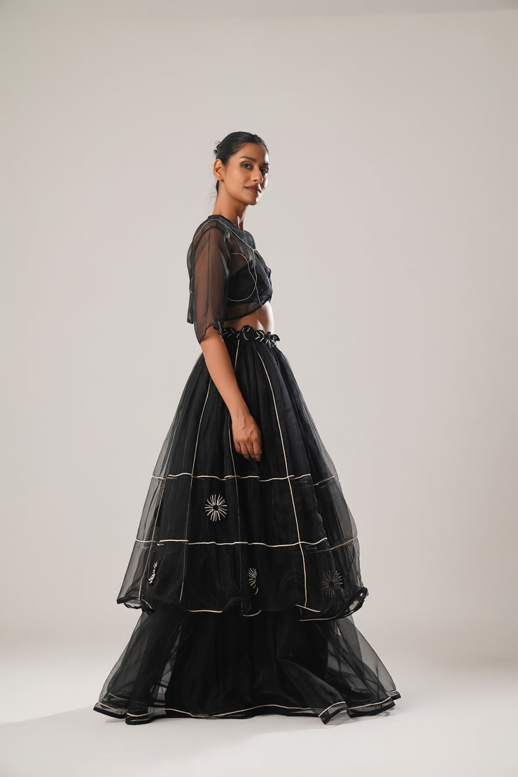 Double-Layered Silk Organza Skirt