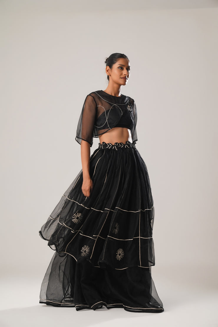 Double-Layered Silk Organza Skirt