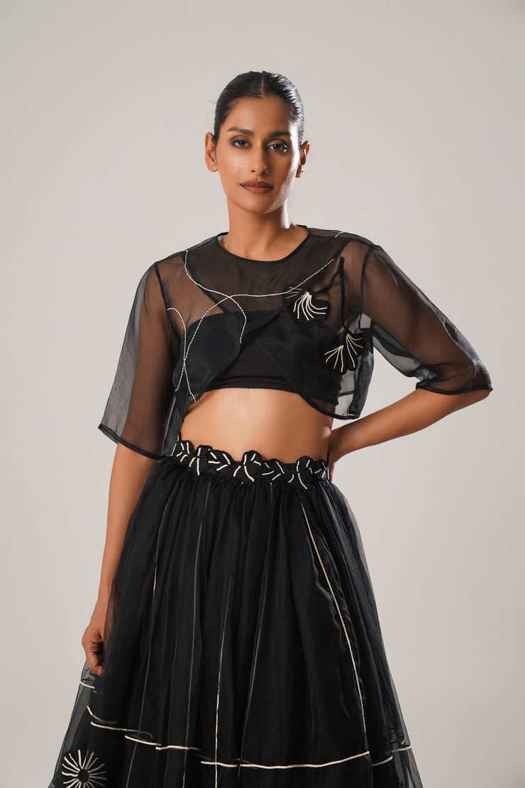 Double-Layered Silk Organza Skirt