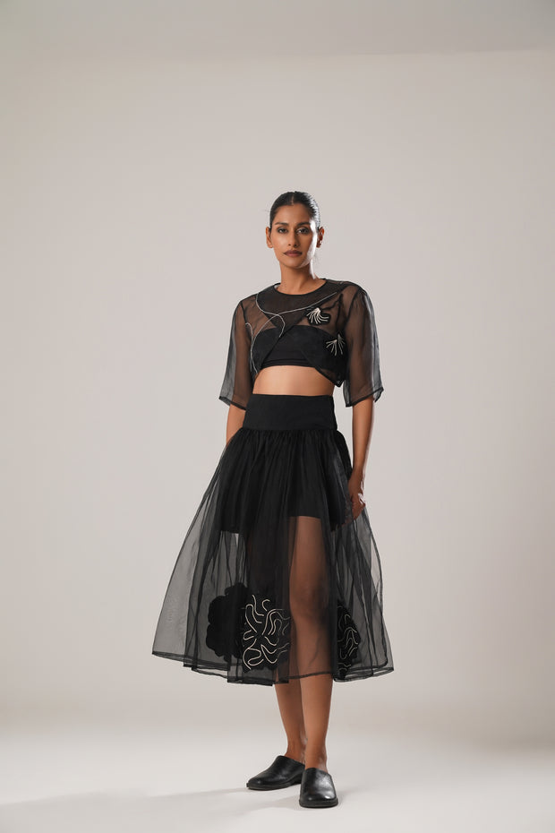 Silk Organza Wrap-Around Skirt