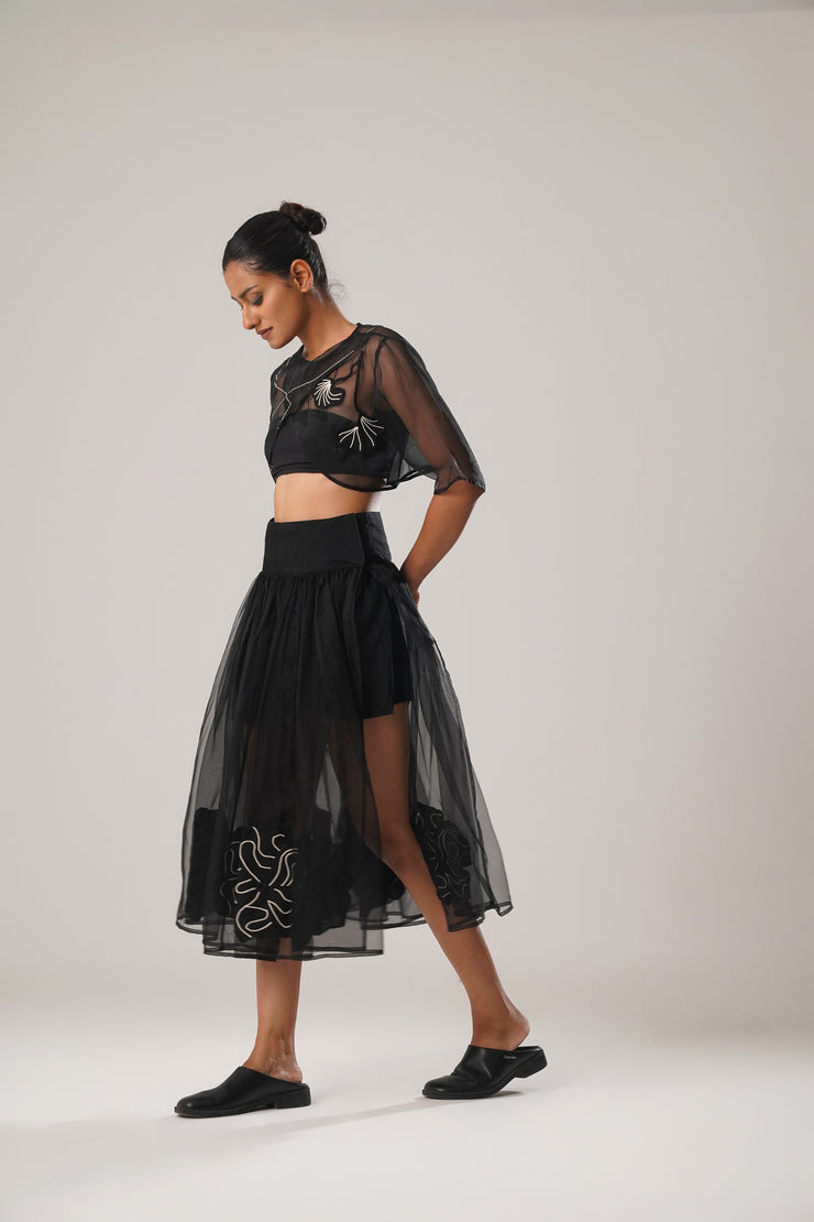 Silk Organza Wrap-Around Skirt