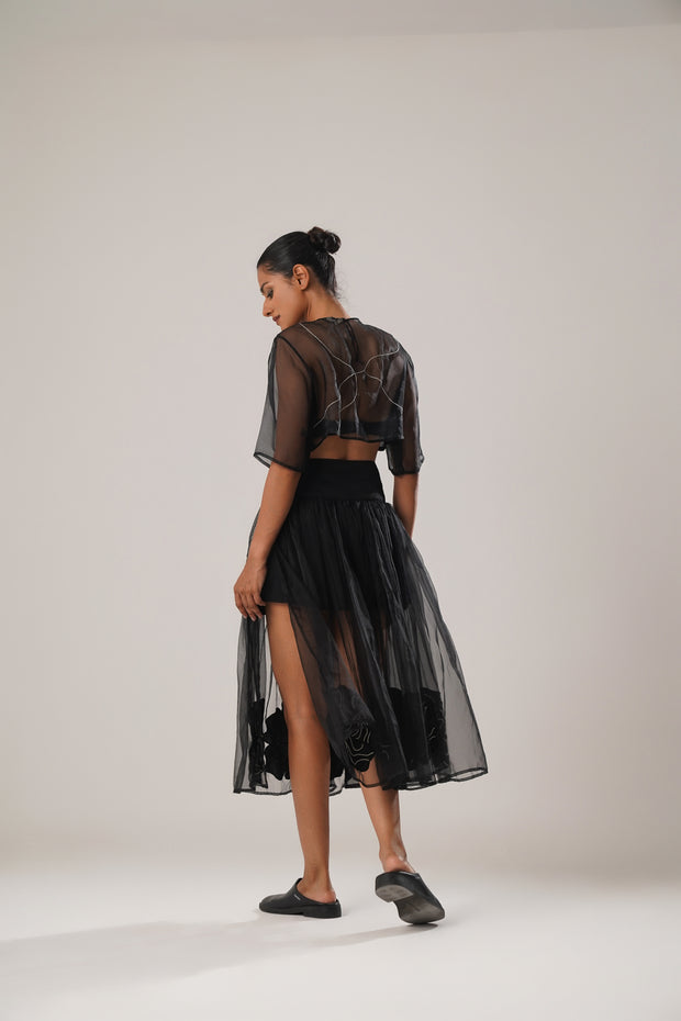 Silk Organza Wrap-Around Skirt