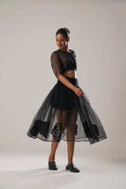 Silk Organza Wrap-Around Skirt