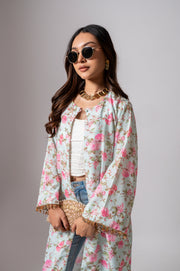 Linen digital print summer jacket