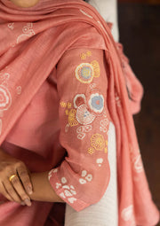 CORAL FLORAL KURTA SET