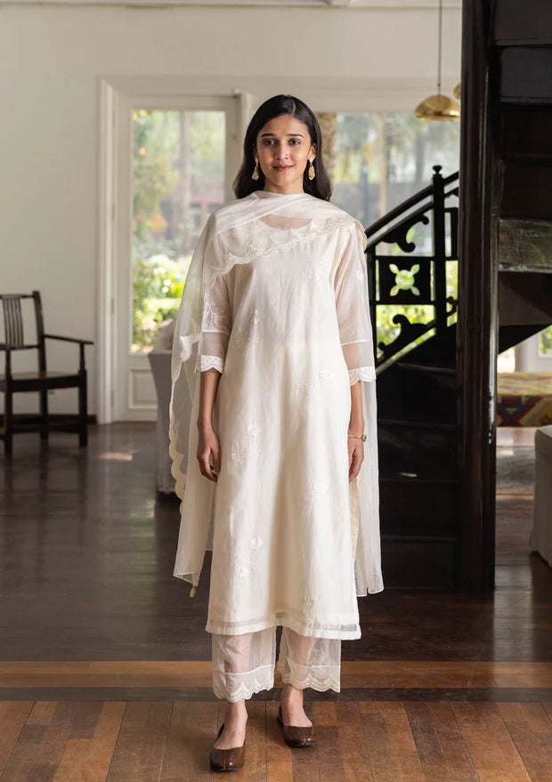 PEARL EMBROIDERED KURTA SET