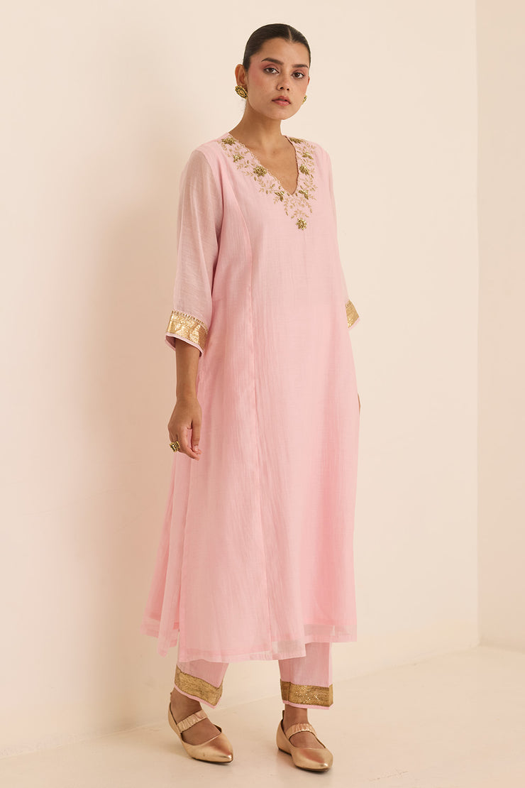 Blush Mukaish Kurta Set