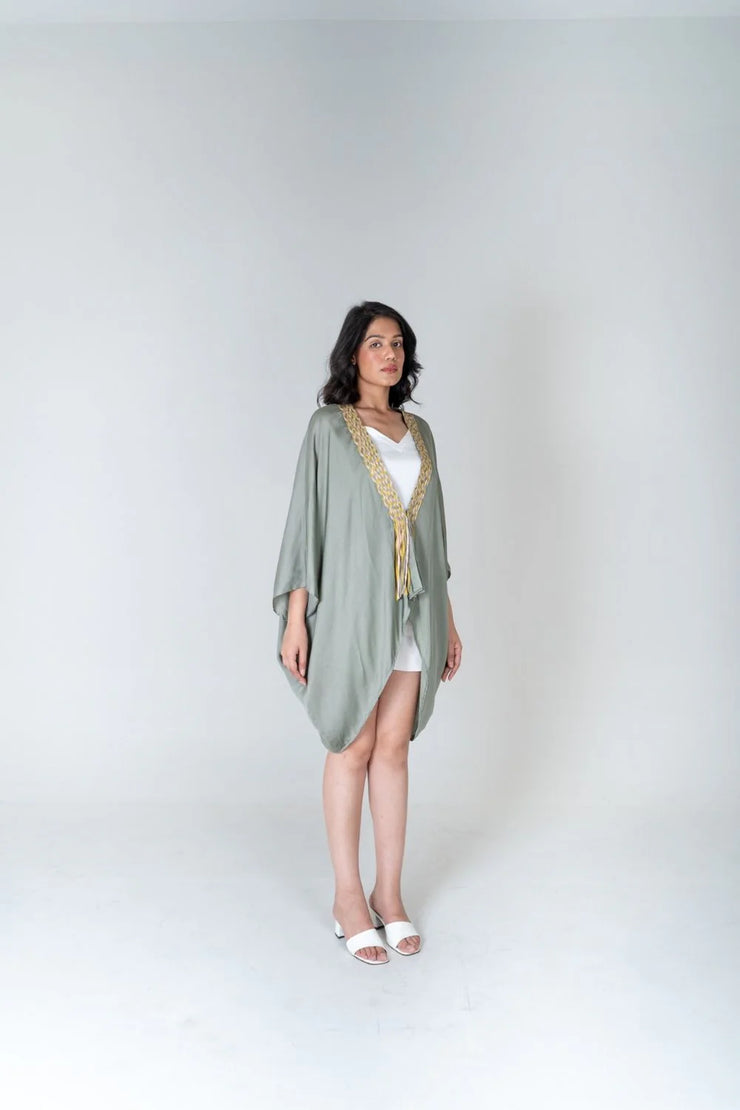 Green Braided Short Cape