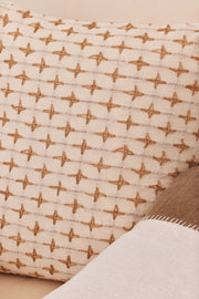 Criss Cross Beige Cushion Cover