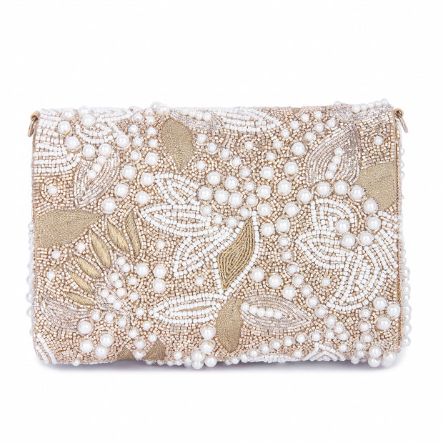 Pearl gold clutch