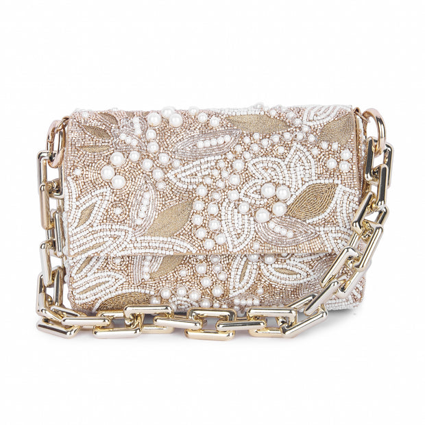 Pearl gold clutch