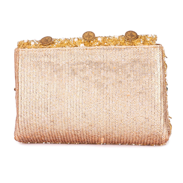 Evil eye gold clutch