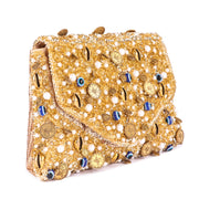 Evil eye gold clutch