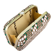 Green mirrorwork clutch