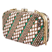 Green mirrorwork clutch