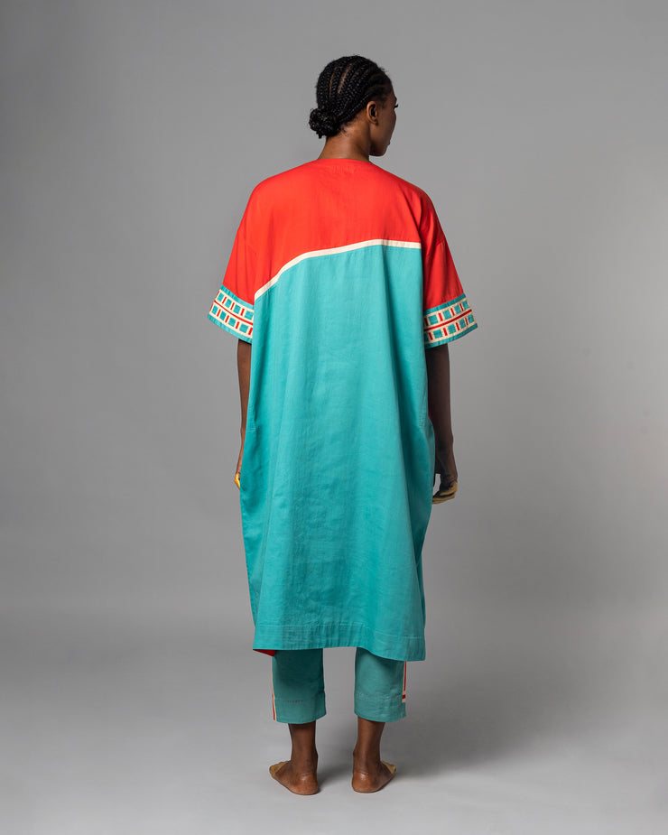 Imani Red Teal Kaftan