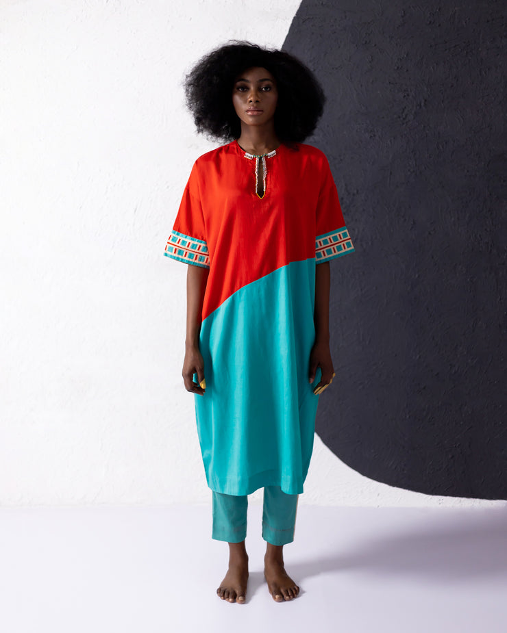 Imani Red Teal Kaftan