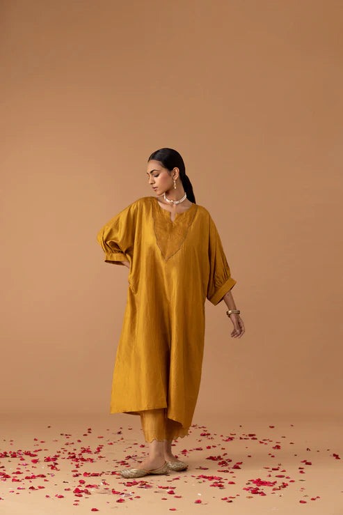 OCHRE SILK KAFTAN