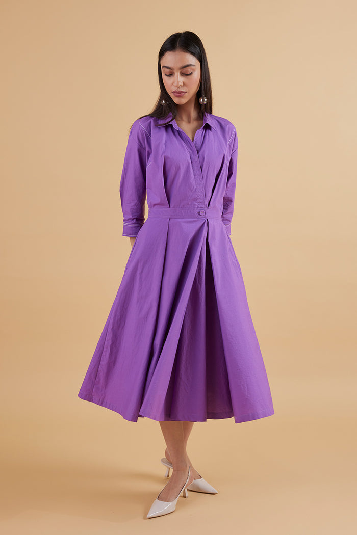 ELEANOR BERRY SOLID DRESS