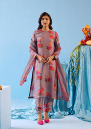 Enchanted Bloom Slate Kurta Set