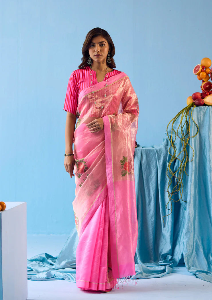 Vivacious Fuchsia Jamdani Saree