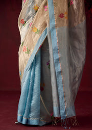 Tranquility Ice Blue Jamdani Saree