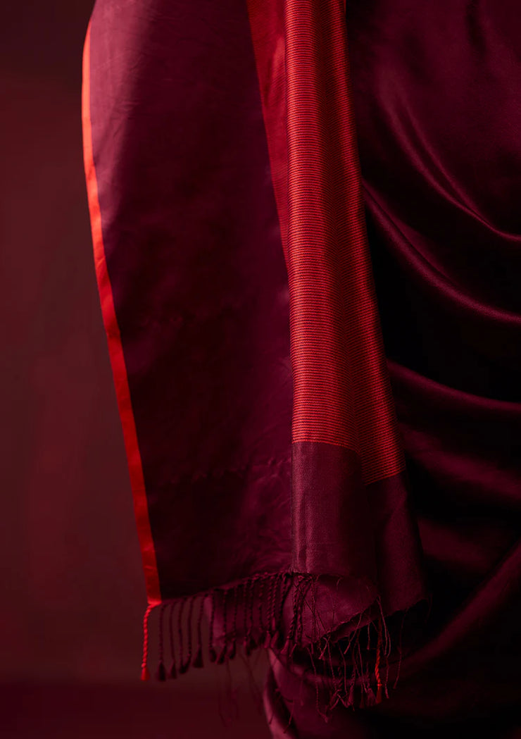 Bold Allure Burgundy Saree